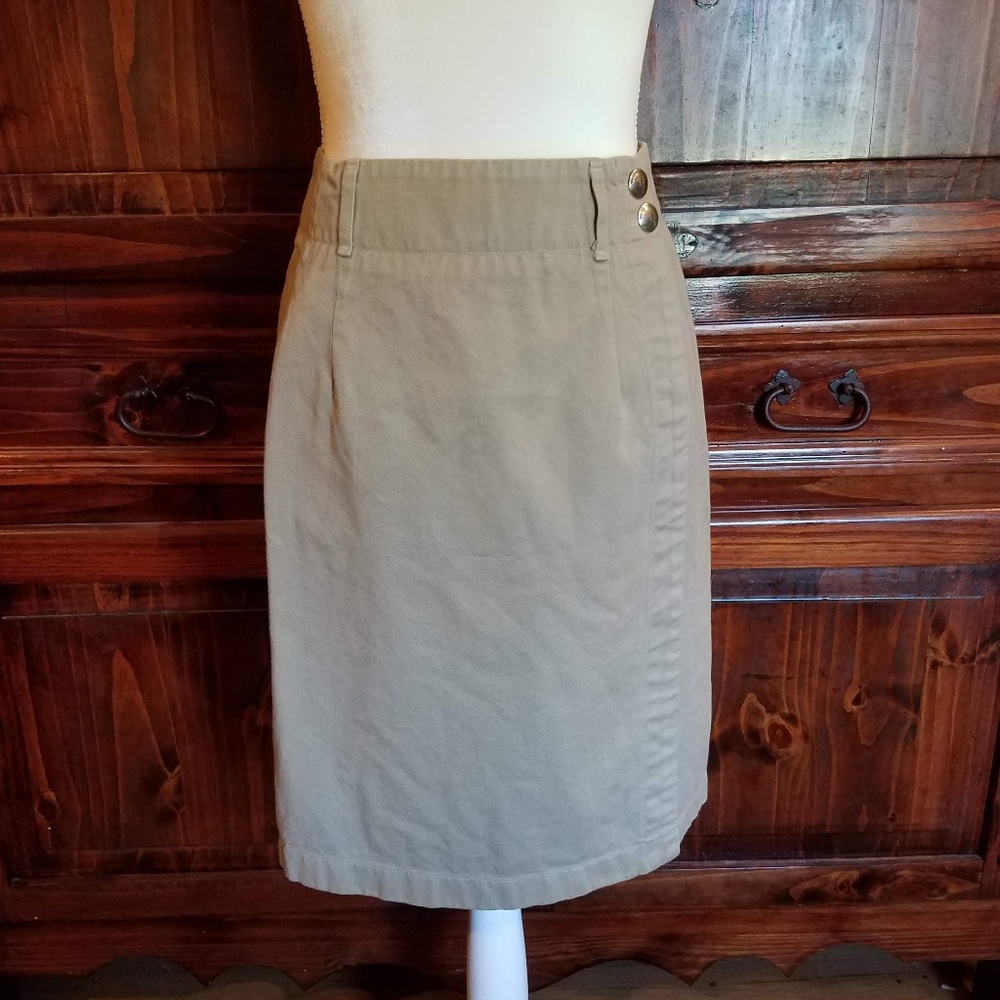 Ruff Hewn Khaki Wrap Skirt
